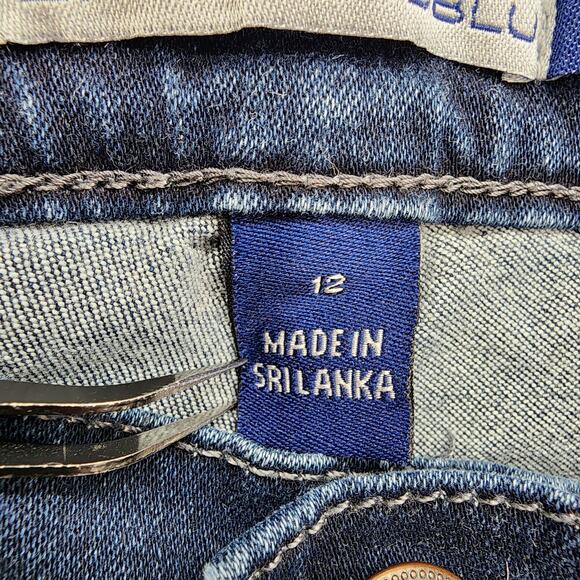 Bandolino Blu Jeans Womens 12 Blue Harper Mid Rise Crop Capri Slim Leg Stretch - Picture 5 of 13